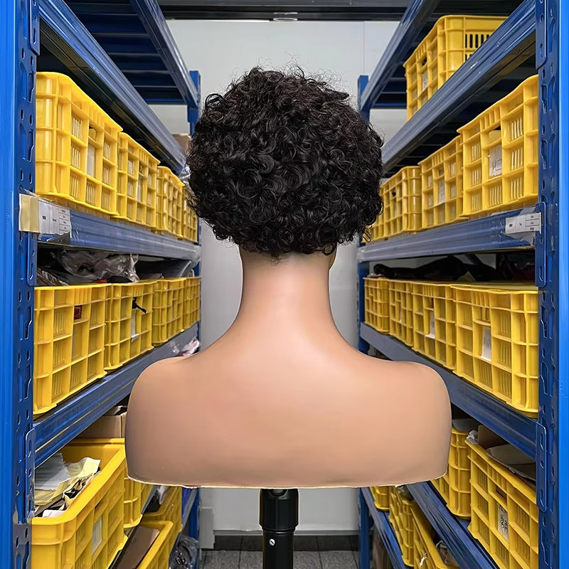 Brazilian Pixie Cut Curly Wigs