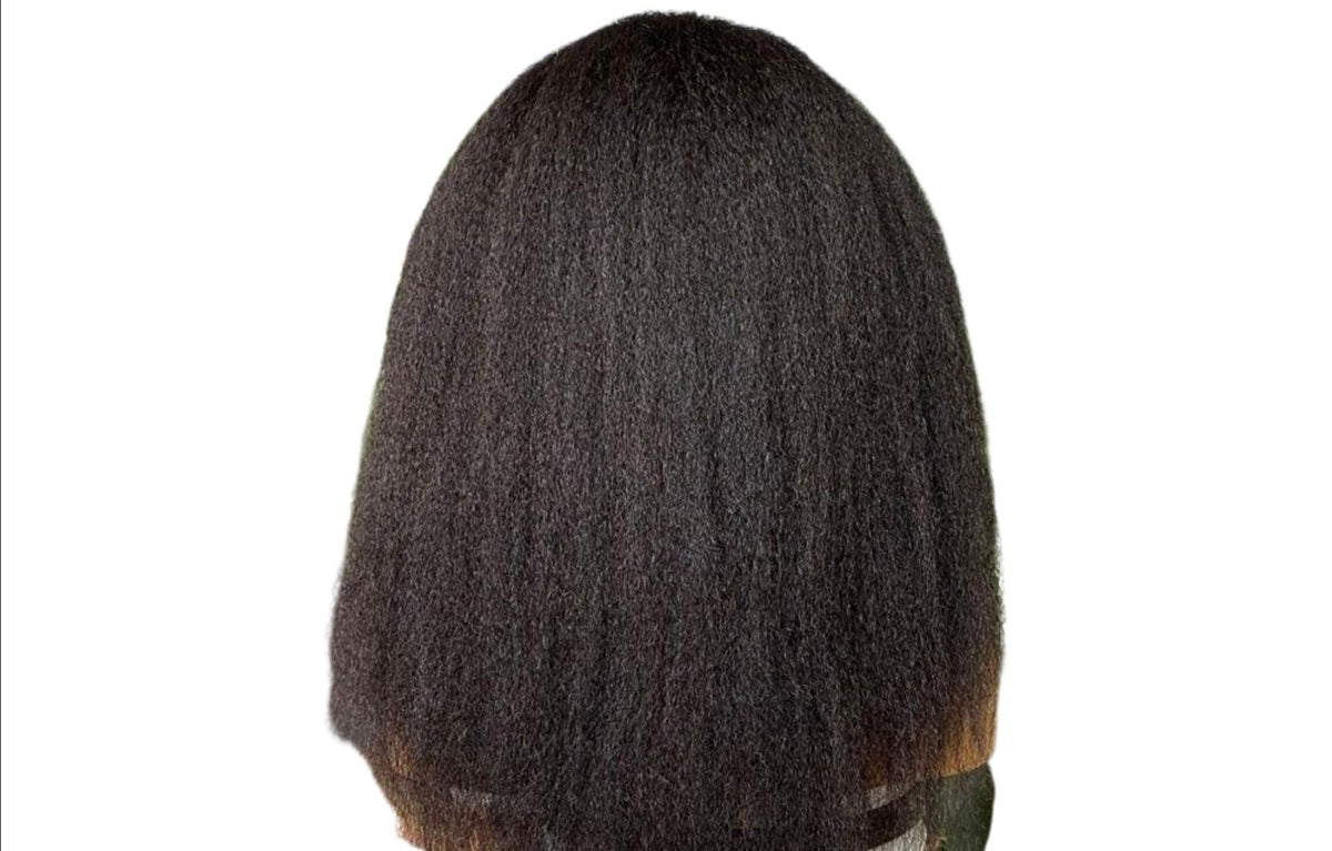 Headband Wig Kinky Straight Human Hair Scarf Wig No GLUE Easy Wear Cerise Alfie