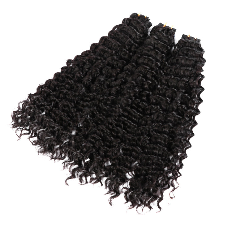 Premium #1B Natural Black Deep Curly Tape In Hair Extensions | 100% Peach Epimetheus
