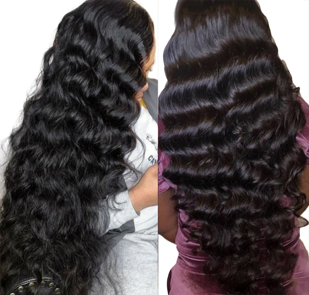 13x4 HD Transparent Lace Frontal Loose Body Wave Human Hair Wigs 180% Cerise Alfie