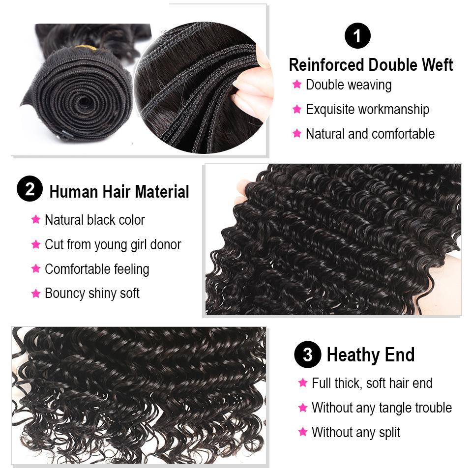 BeuMAX 10A Grade 3/4 Bundles Jerry Curl Peruvian Human Hair Extensions Cerise Alfie