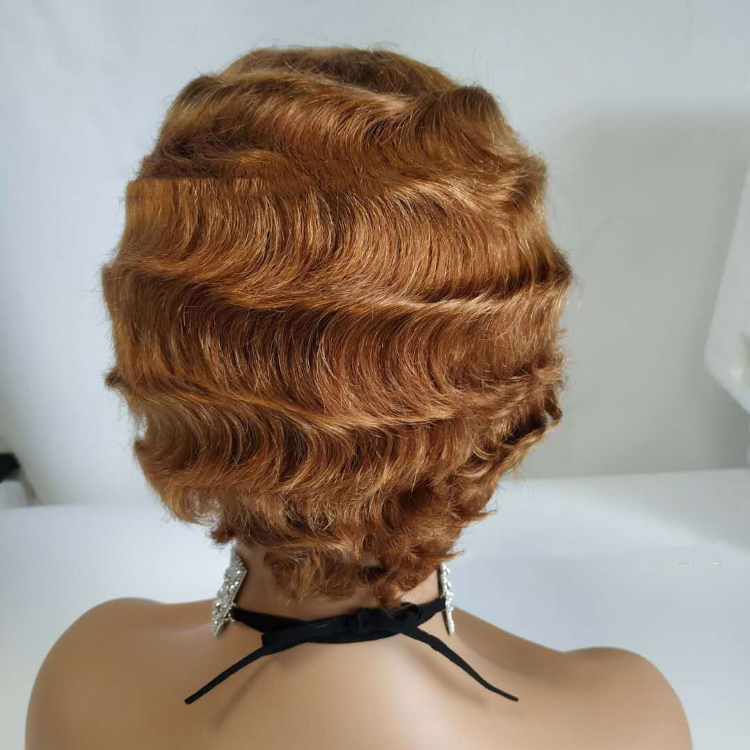 Pixie Cut Short Bob Finger Wave Wigs