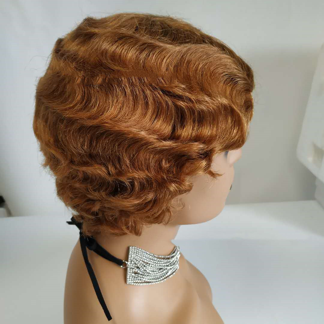 Pixie Cut Short Bob Finger Wave Wigs