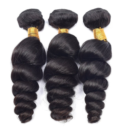 BeuMAX 10A Grade 3/4 Loose Wave Bundles Peruvian Human Hair Extensions Cerise Alfie