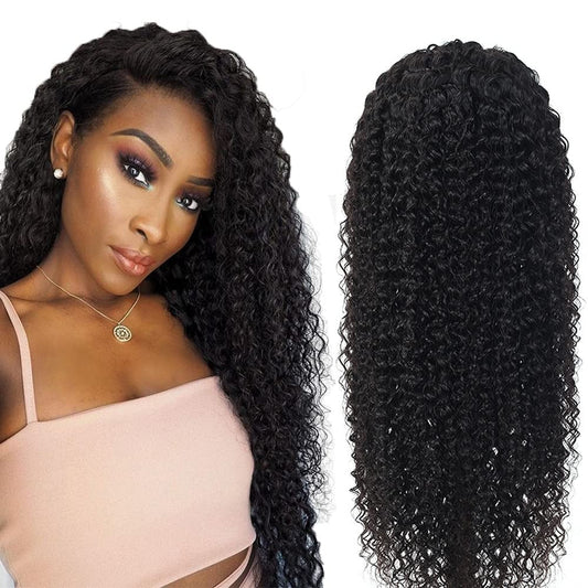 13x4 HD Transparent Lace Frontal Kinky Curly Human Hair Wigs 200% Dens Cerise Alfie