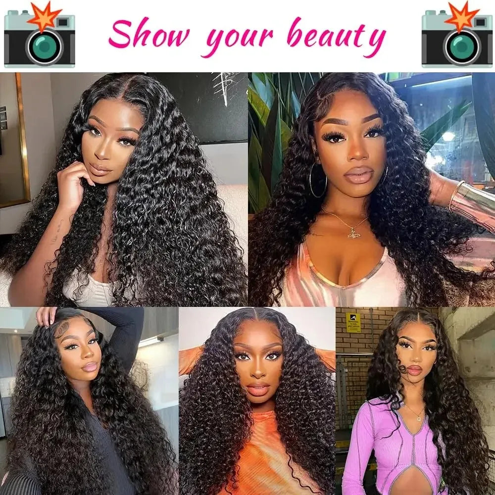 40 Inch Voluminous Deep Wave Human Hair Wig 250 High Density 13x4 13x6 Mauve Tuna