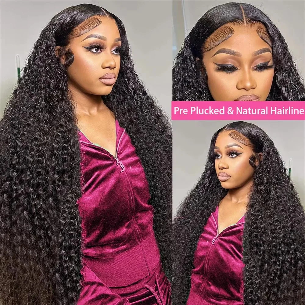 40 Inch Voluminous Deep Wave Human Hair Wig 250 High Density 13x4 13x6 Mauve Tuna