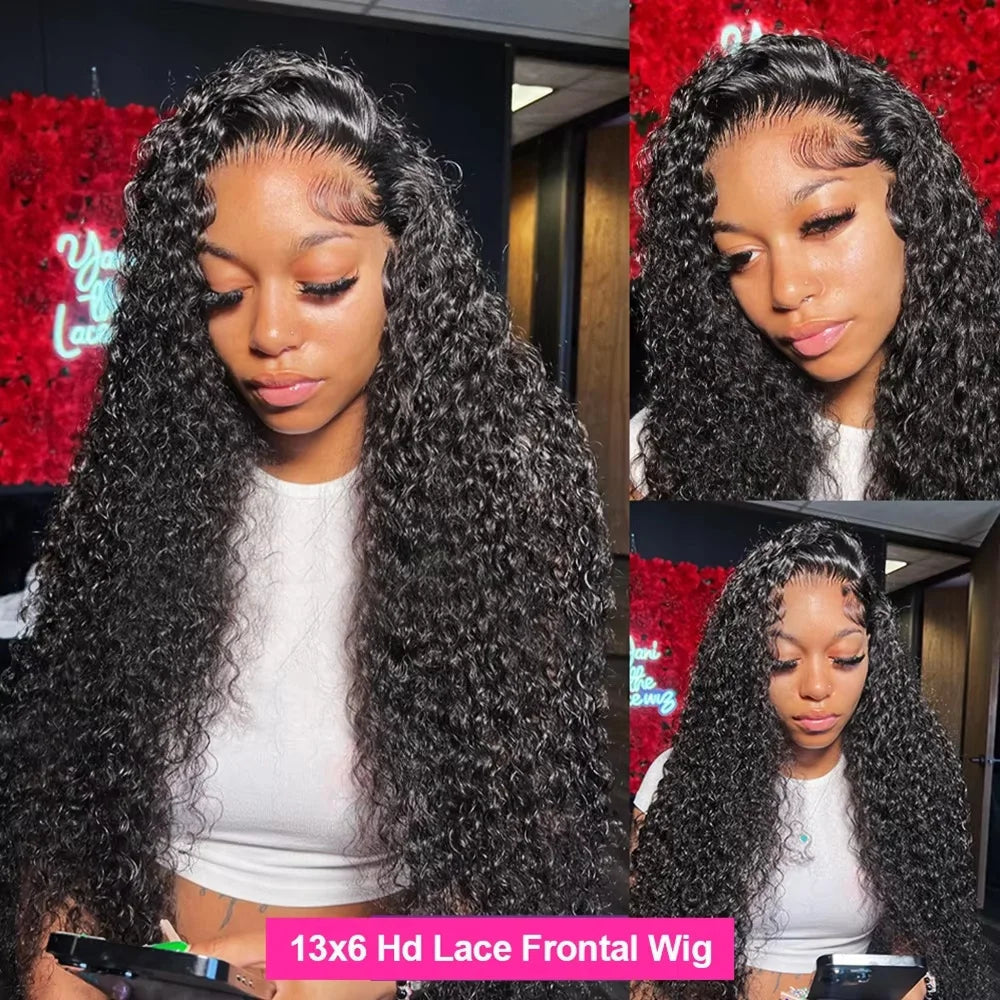 40 Inch Voluminous Deep Wave Human Hair Wig 250 High Density 13x4 13x6 Mauve Tuna
