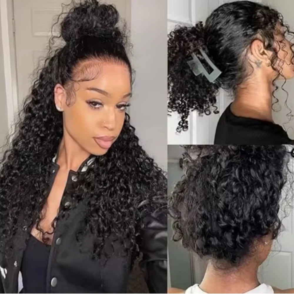 40 Inch Voluminous Deep Wave Human Hair Wig 250 High Density 13x4 13x6 Mauve Tuna