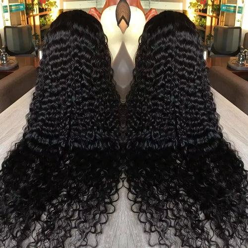 40 Inch Voluminous Deep Wave Human Hair Wig 250 High Density 13x4 13x6 Mauve Tuna