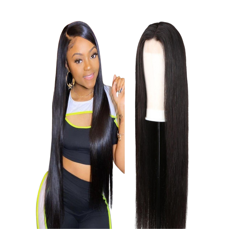 180% Density Full 4x4 Transparent Lace Front Straight Human Hair Wigs Cerise Alfie