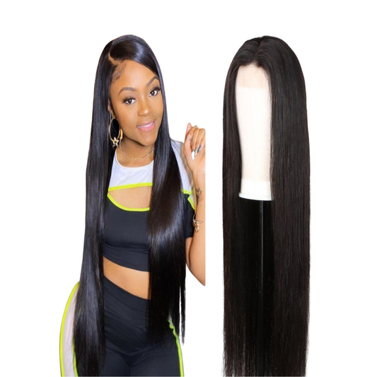 180% Density Full 4x4 Transparent Lace Front Straight Human Hair Wigs Cerise Alfie