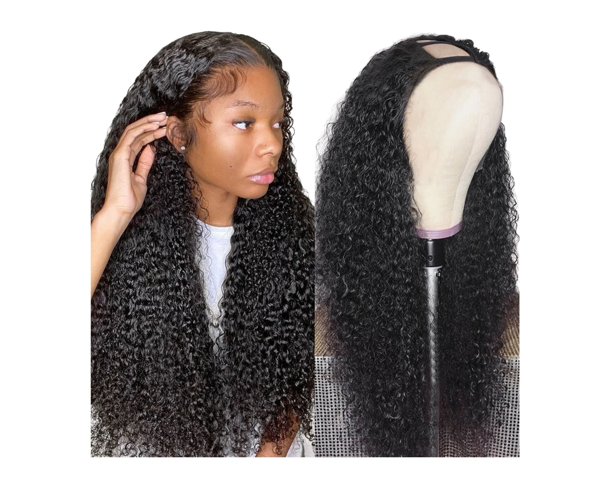 U Part Wig Jerry Curl Human Hair Wigs For Black Women Brazilian Remy H Cerise Alfie