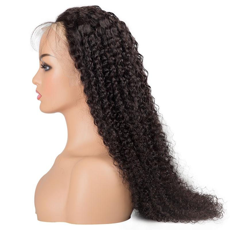 13x4 HD Transparent Lace Frontal Kinky Curly Human Hair Wigs 200% Dens Cerise Alfie