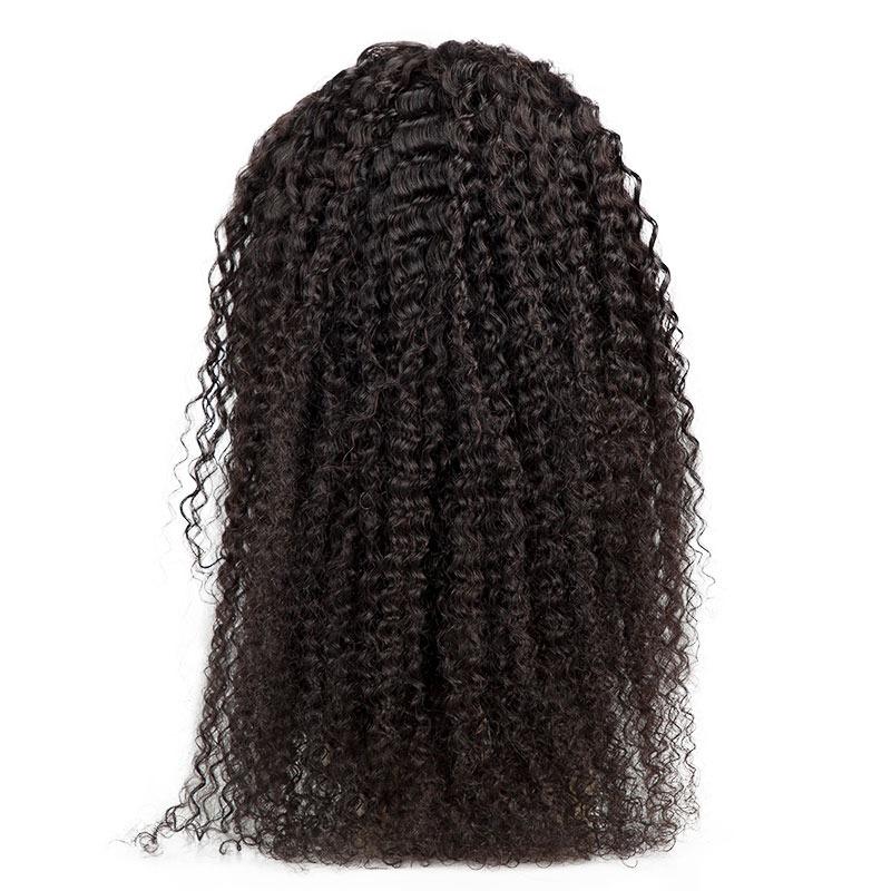 13x4 HD Transparent Lace Frontal Kinky Curly Human Hair Wigs 200% Dens Cerise Alfie