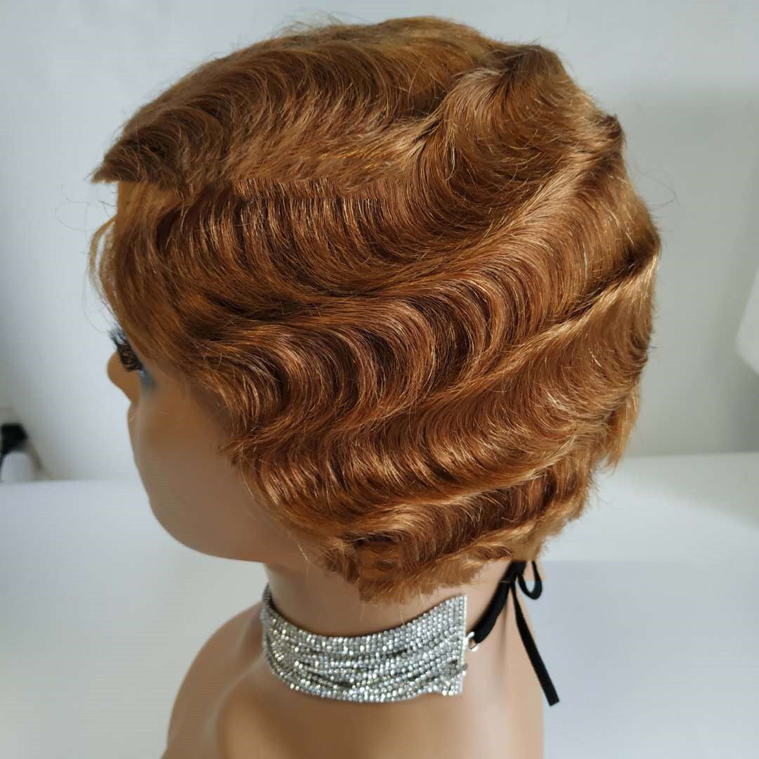 Pixie Cut Short Bob Finger Wave Wigs