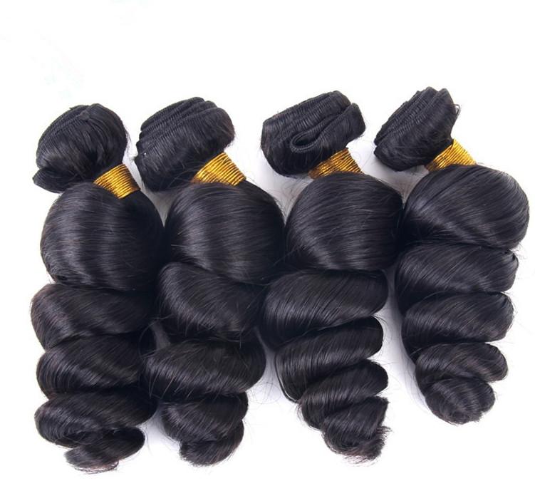 BeuMAX 10A Grade 3/4 Loose Wave Bundles Peruvian Human Hair Extensions Cerise Alfie