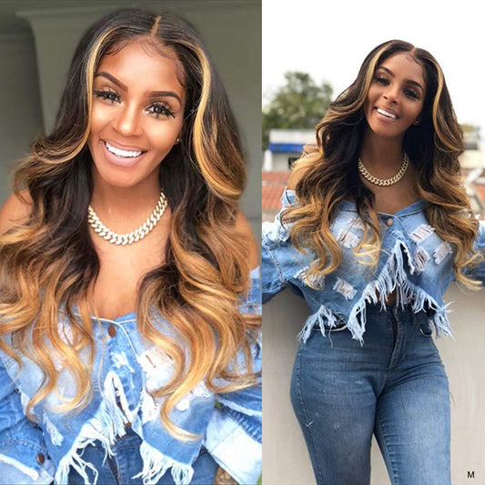 Ombre Blonde 13x4 Lace Front Human Hair Wigs 130% 150% Density Lace Blue Charlie