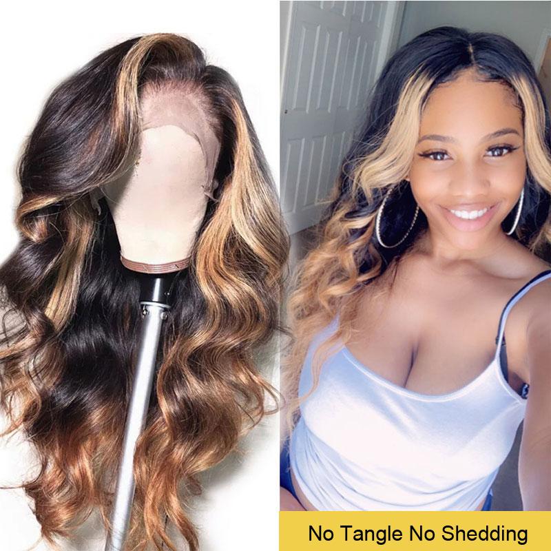 Ombre Blonde 13x4 Lace Front Human Hair Wigs 130% 150% Density Lace Blue Charlie