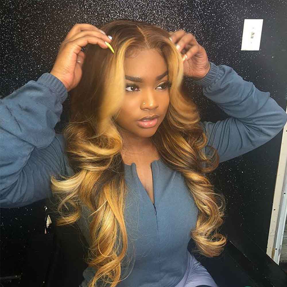 Full Lace Human Hair Wigs Colored Lace Frontal Wig Wavy 13x4 Lace Blue Charlie