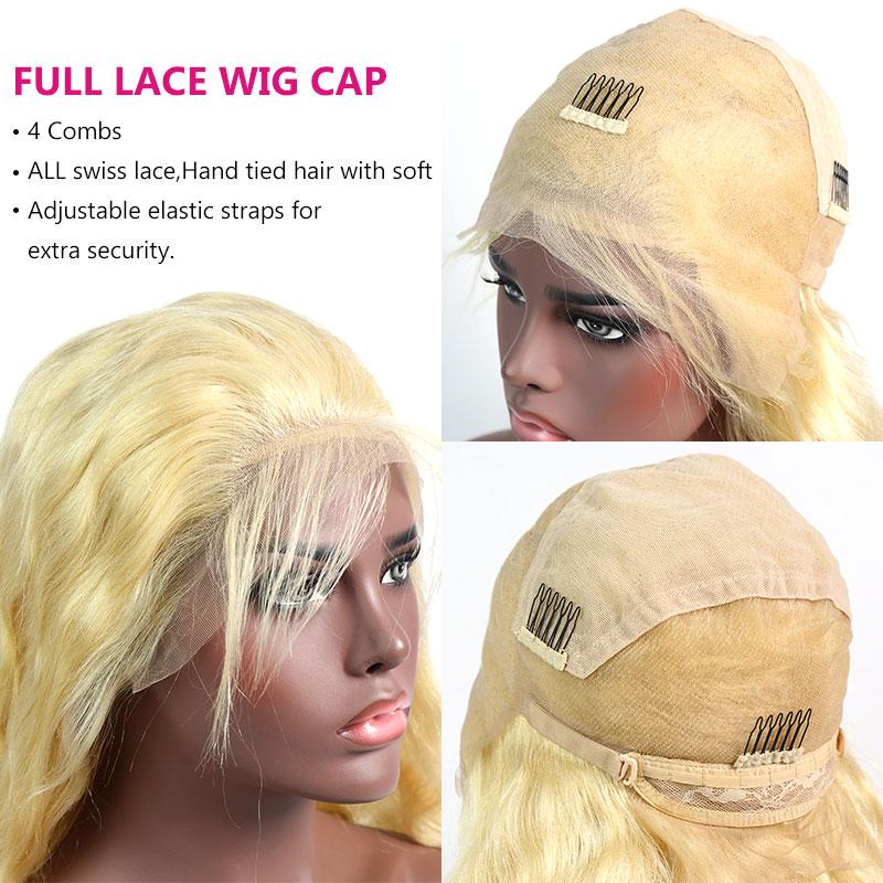 613 Blonde Short Bob Wigs Lace Front Human Hair Wigs Soft Pre Plucked Blue Charlie