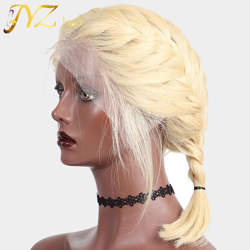 613 Blonde Short Bob Wigs Lace Front Human Hair Wigs Soft Pre Plucked Blue Charlie