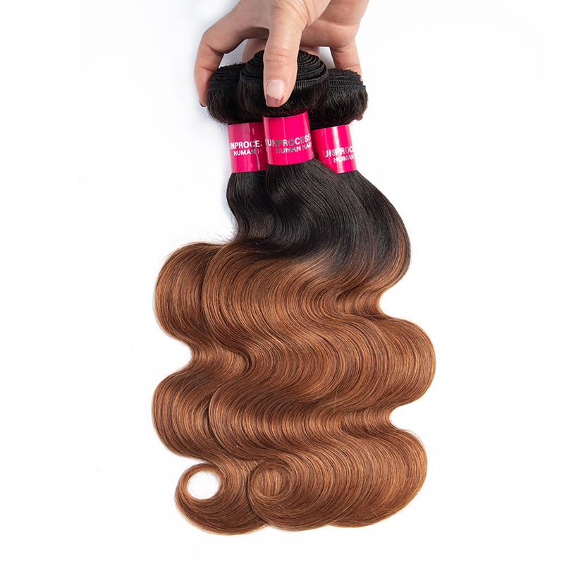 Brazilian body wave Human Hair Bundles T1b 30 Ombre Body Wave Virgin Jade