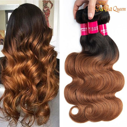 Brazilian body wave Human Hair Bundles T1b 30 Ombre Body Wave Virgin Jade