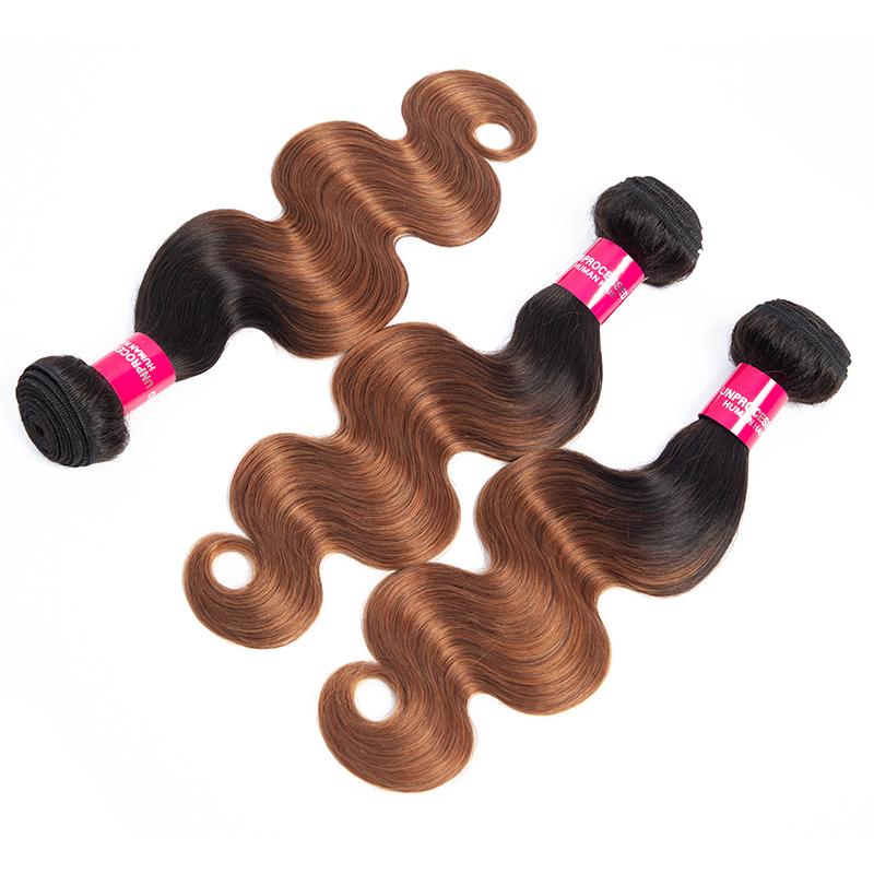 Brazilian body wave Human Hair Bundles T1b 30 Ombre Body Wave Virgin Jade