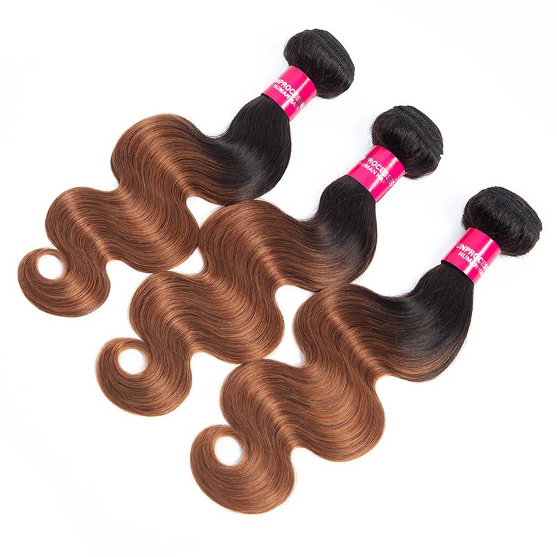 Brazilian body wave Human Hair Bundles T1b 30 Ombre Body Wave Virgin Jade